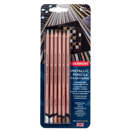 Derwent Metallic Traditional Color 6 Pencil Set