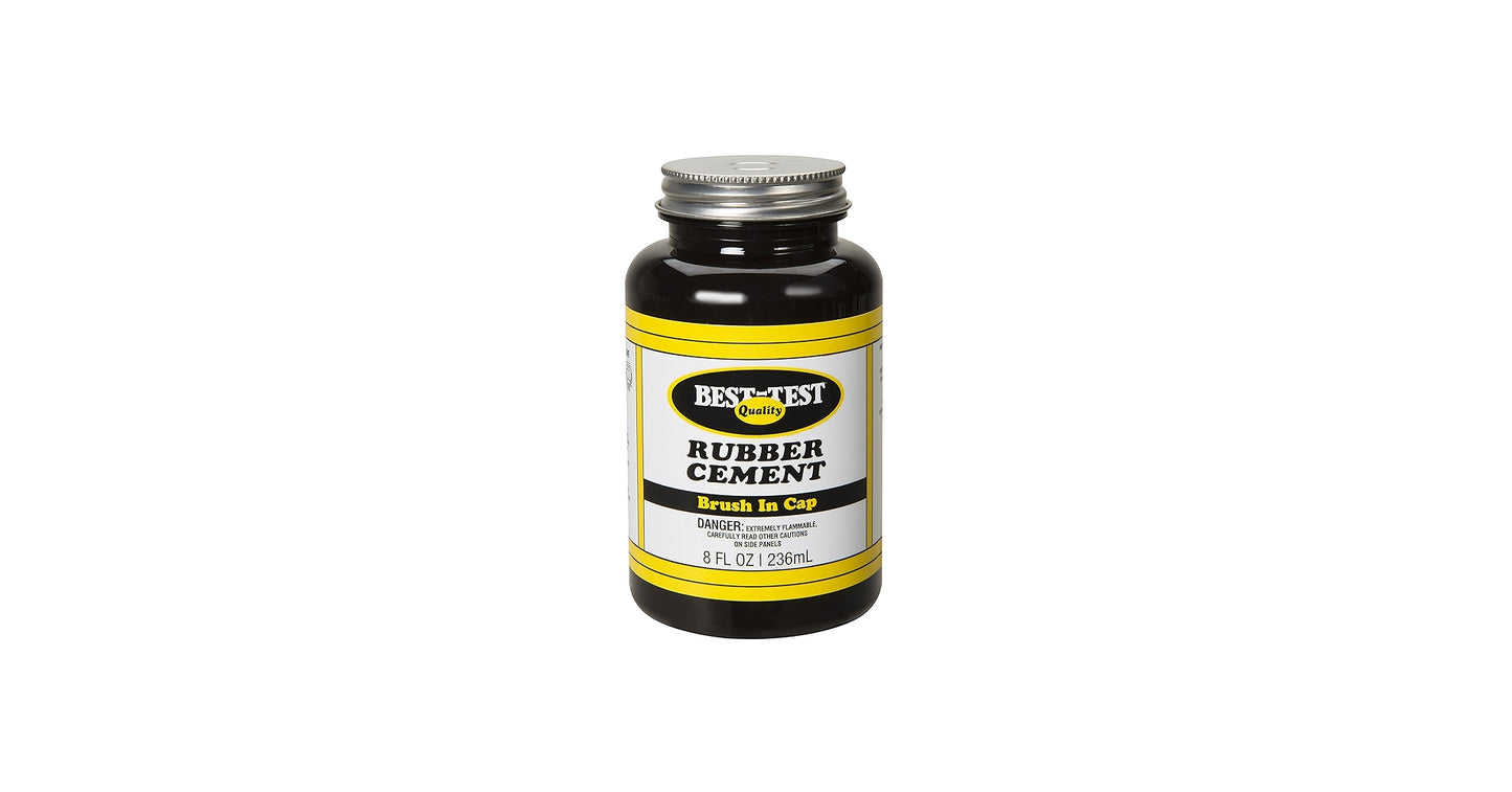 Brush In Cap Plastic Jar Rubber Cement 8oz
