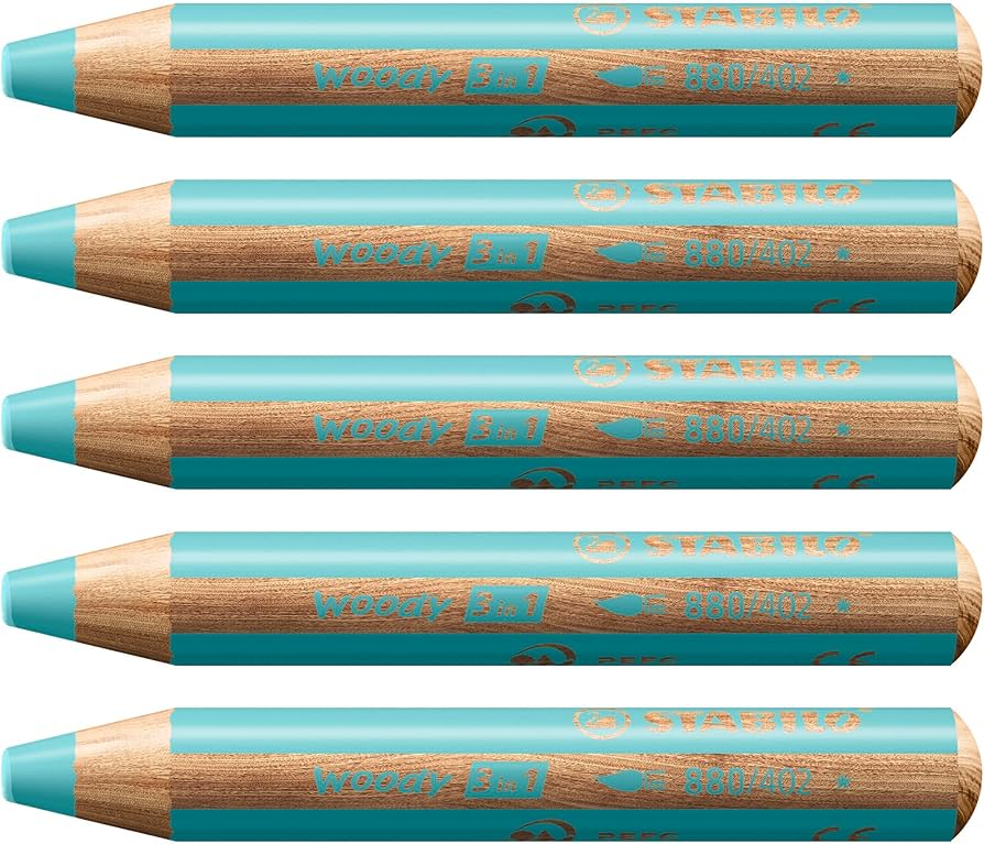 STABILO WOODY PNCL PASTEL BLUE 5 Pack