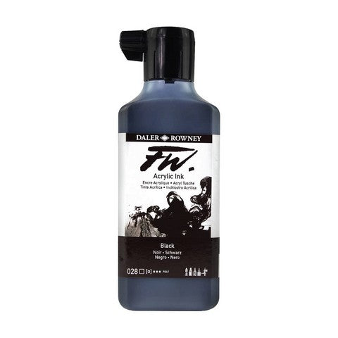 FW Acrylic Artists Ink 6oz Black India