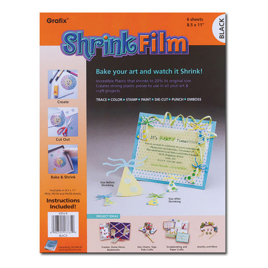 Grafix Shrink Film 8 5x 11 Pk6 Black