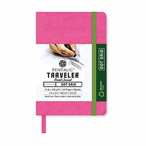 Pentalic Journal Pocket Dot Grid 4x6 Bright Pink
