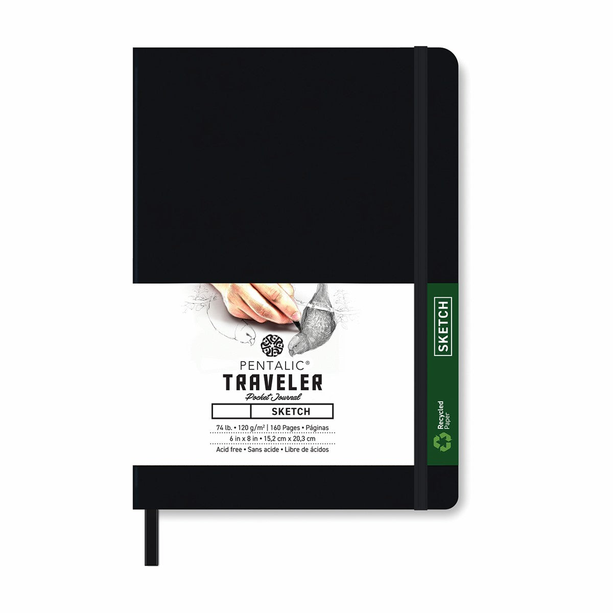 Pentalic Journal Pocket Sketch 6x8 Black