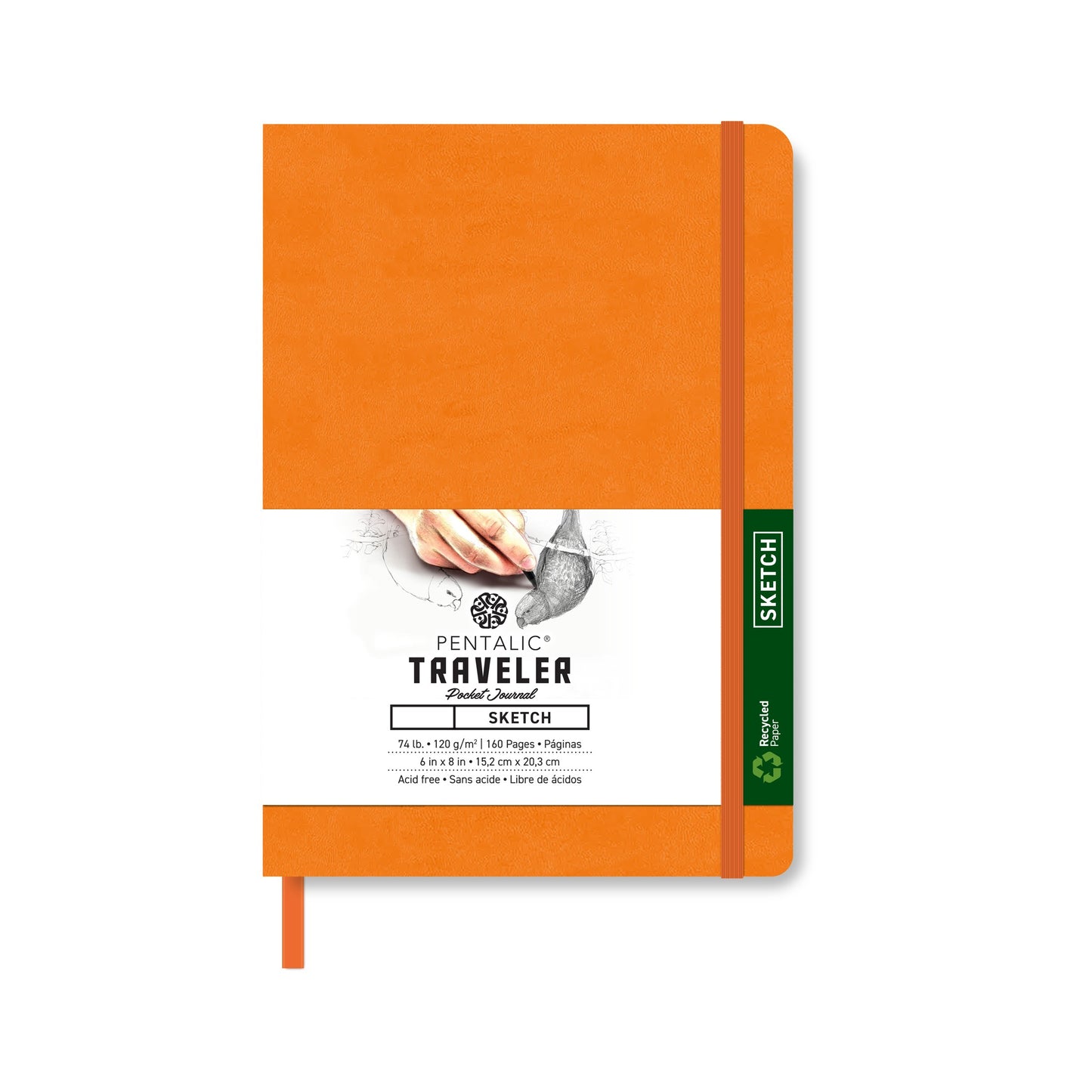 Pentalic Journal Pocket Sketch 6x8 Orange