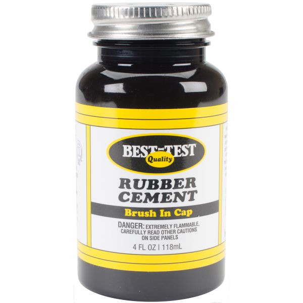 Brush In Cap Plastic Jar Rubber Cement 4oz