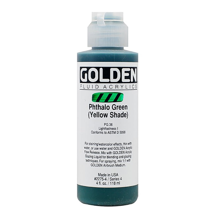 Golden Fluid Acrylic Pthalo Green Yellow Shade 4oz