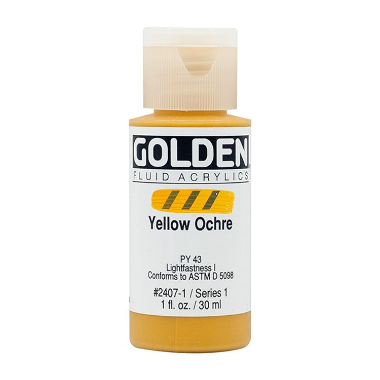 Golden Fluid Acrylic Yellow Ochre 1oz ⚠️