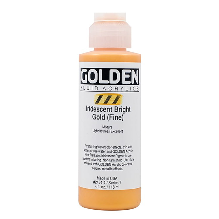 Golden Fluid Acrylic Iridescent Bright Gold Fine 4oz ⚠️