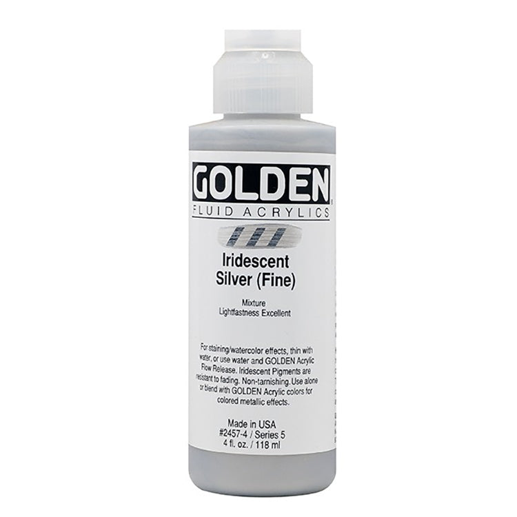 Golden Fluid Acrylic Iridescent Silver 4oz