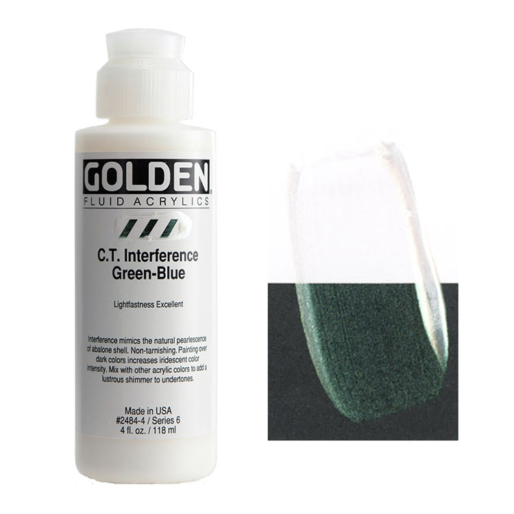 Golden Fluid Acrylic Interference Green Blue 4oz
