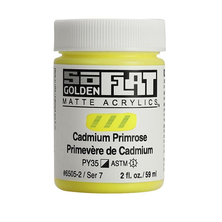 Golden SoFlat Matte Acrylic 2oz Cadmium Primrose S7