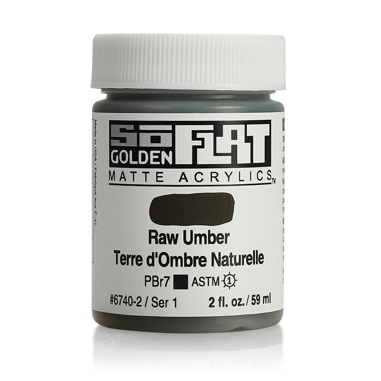 Golden SoFlat Matte Acrylic 2oz Raw Umber S1