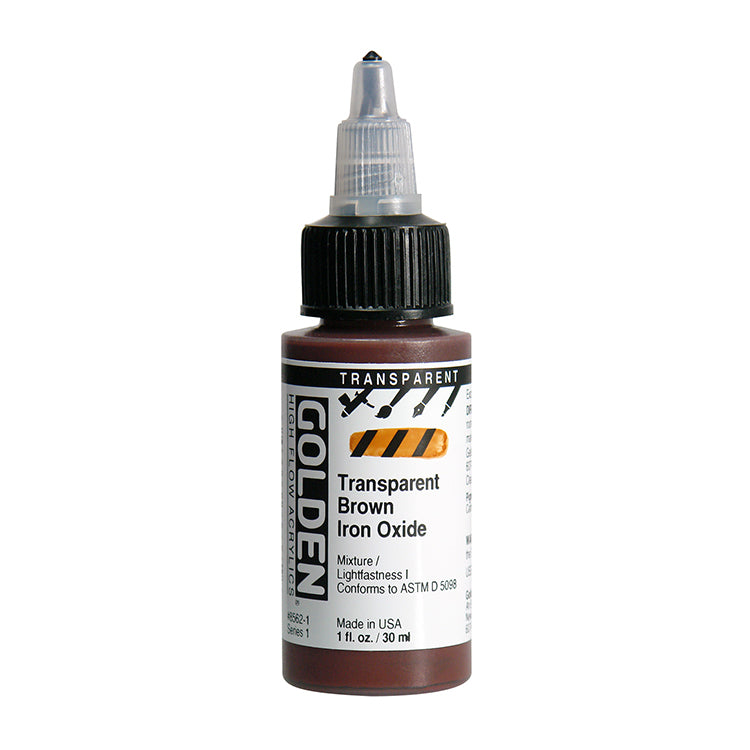 Golden High Flow Acrylic Transparent Brown Iron Oxide 1oz