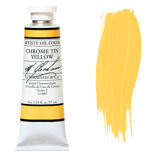 M. Graham Artist Oil Color Chrome Tin Yellow 1.25oz