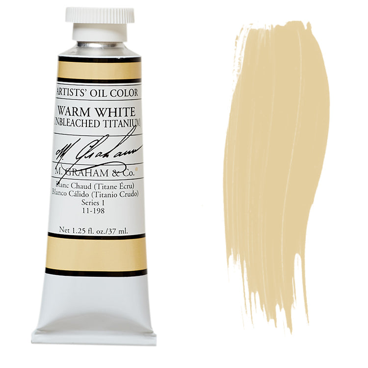 M. Graham Artist Oil Color Warm White Unbleached Titanium 1.25oz