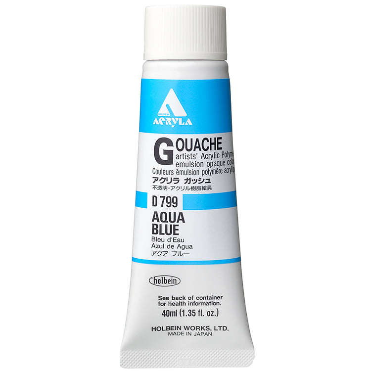 Holbein Acrylic Gouache 40ml Aqua Blue