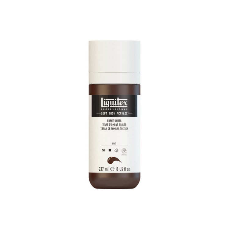 Liquitex Soft Body Acrylic Burnt Umber 237ml