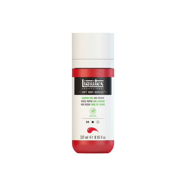 Liquitex Soft Body Acrylic Cadmium Free Red Medium 237ml