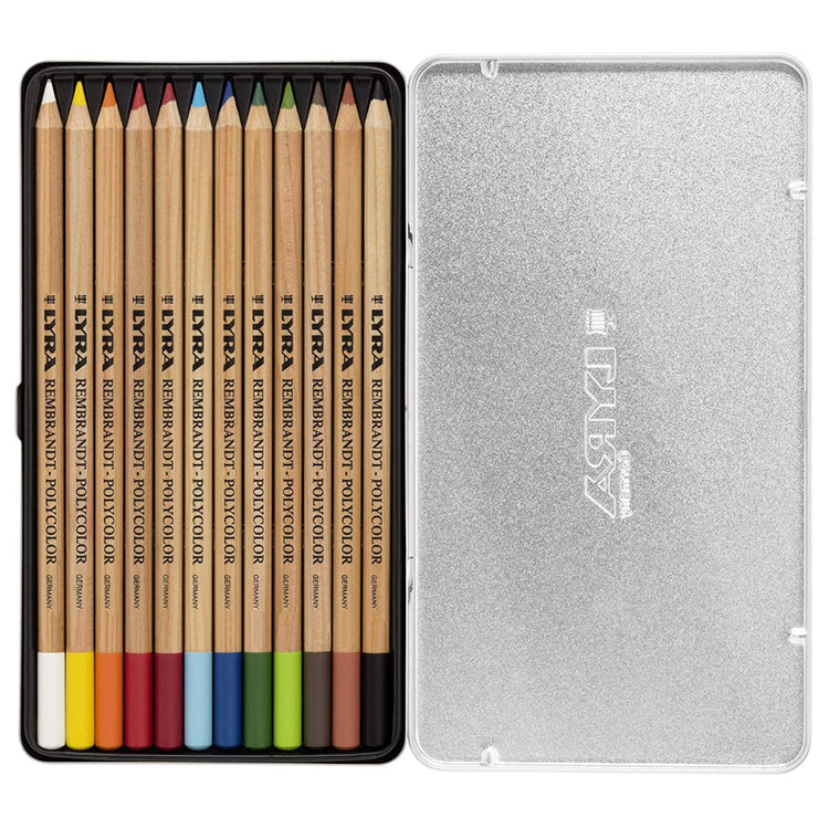 Lyra Rembrandt Polycolor Artists Pencils Metal Tin of 12