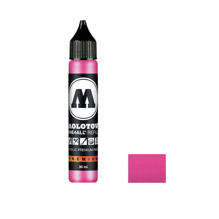 Molotow Acrylic Paint Marker Refill Neon Pink Fluorescent 30
