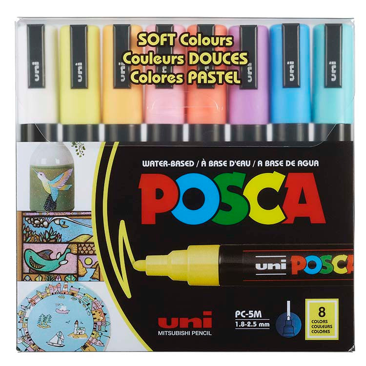 Posca Paint Marker Set PC-5M 8 Medium Soft Colors