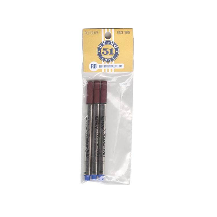 Retro 51 Tornado Rollerball Refill 3 Pack Blue