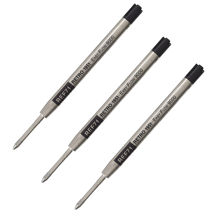 Easy Flow 9000 Ballpoint Pen Refill 3 Pack Black
