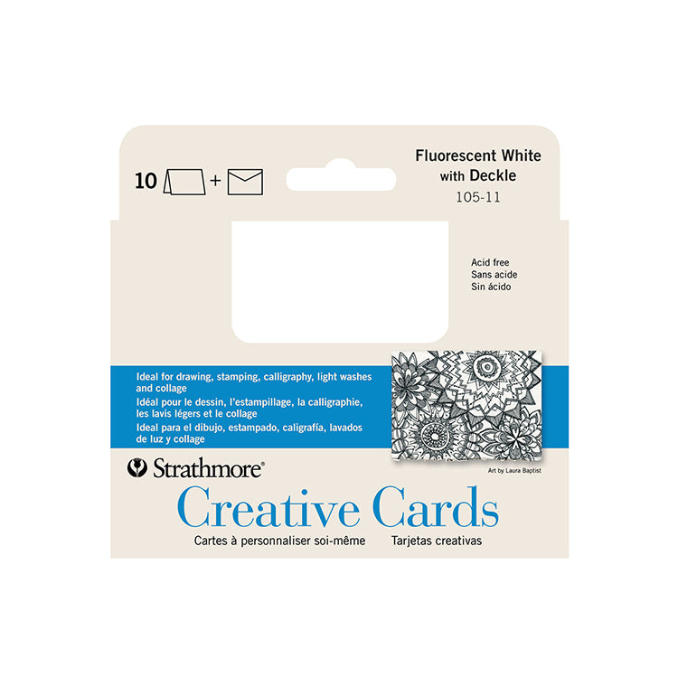Strathmore Creative Cards Fluorescent White 10 Pack Anncouncements