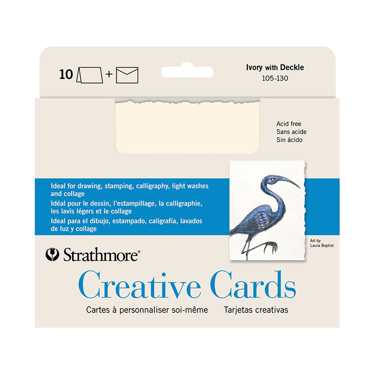 Strathmore Creative Cards Ivory Deckle 10 Pack