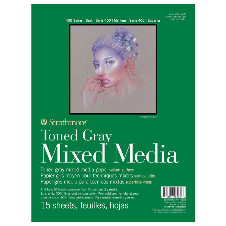 Strathmore Toned Mixed Media Paper Pad 400 Series 11x14 Gray