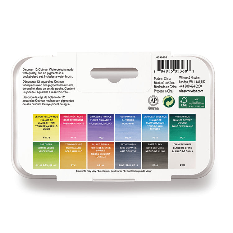 Cotman Watercolor & Water Brush Pen 14pc Set
