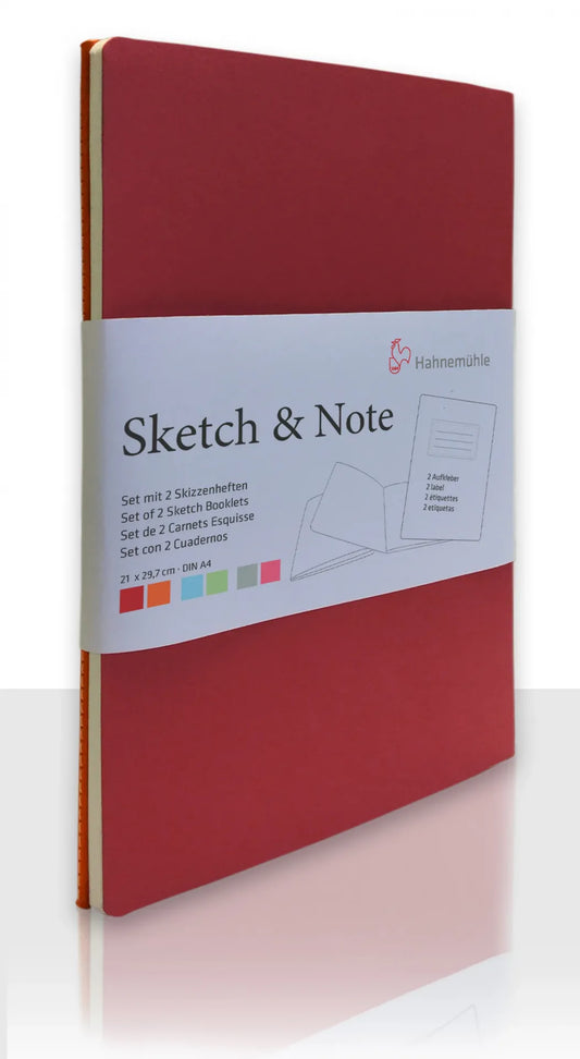 Hahnemuhle Sketch & Note A4 Booklets Red/Orange Bundle