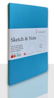 Hahnemuhle Sketch & Note A5 Booklets Blue/Green Bundle