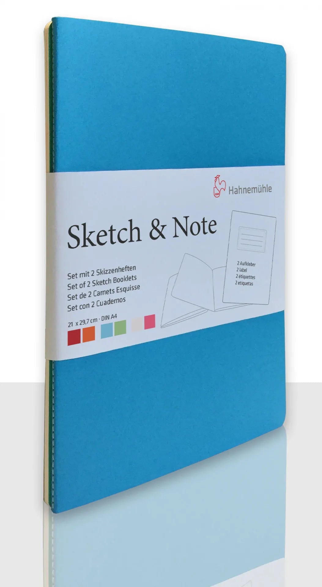 Hahnemuhle Sketch & Note A4 Booklets Blue/Green Bundle