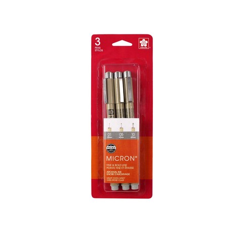 Pigma Micron 3-Pack Light Cool Gray