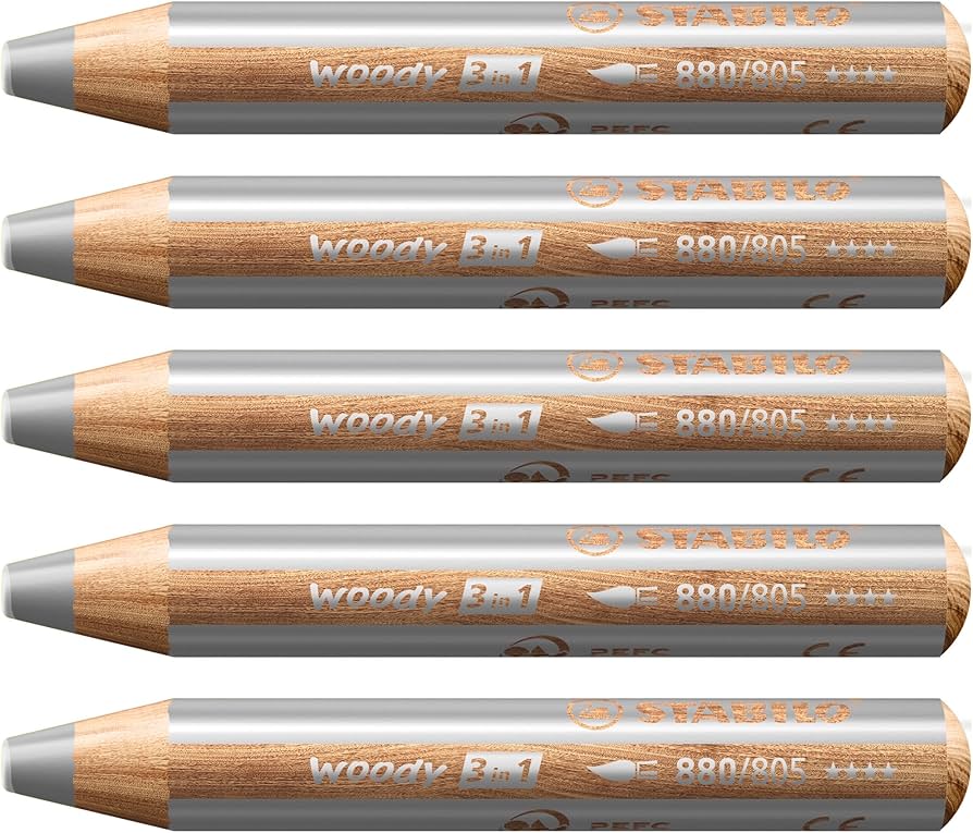 STABILO WOODY PENCIL SILVER 5 Pack