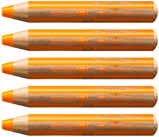 STABILO WOODY PENCIL ORANGE 5 Pack
