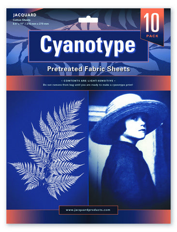 Jacquard Cyanotype Pretreated Fabric Sheets - 10 Pack