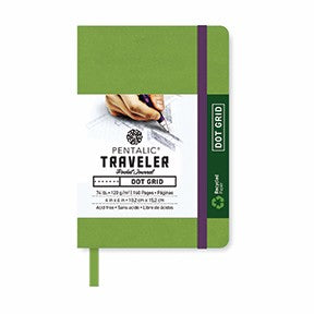 Pentalic Journal Pocket Dot Grid 4x6 Olive Green