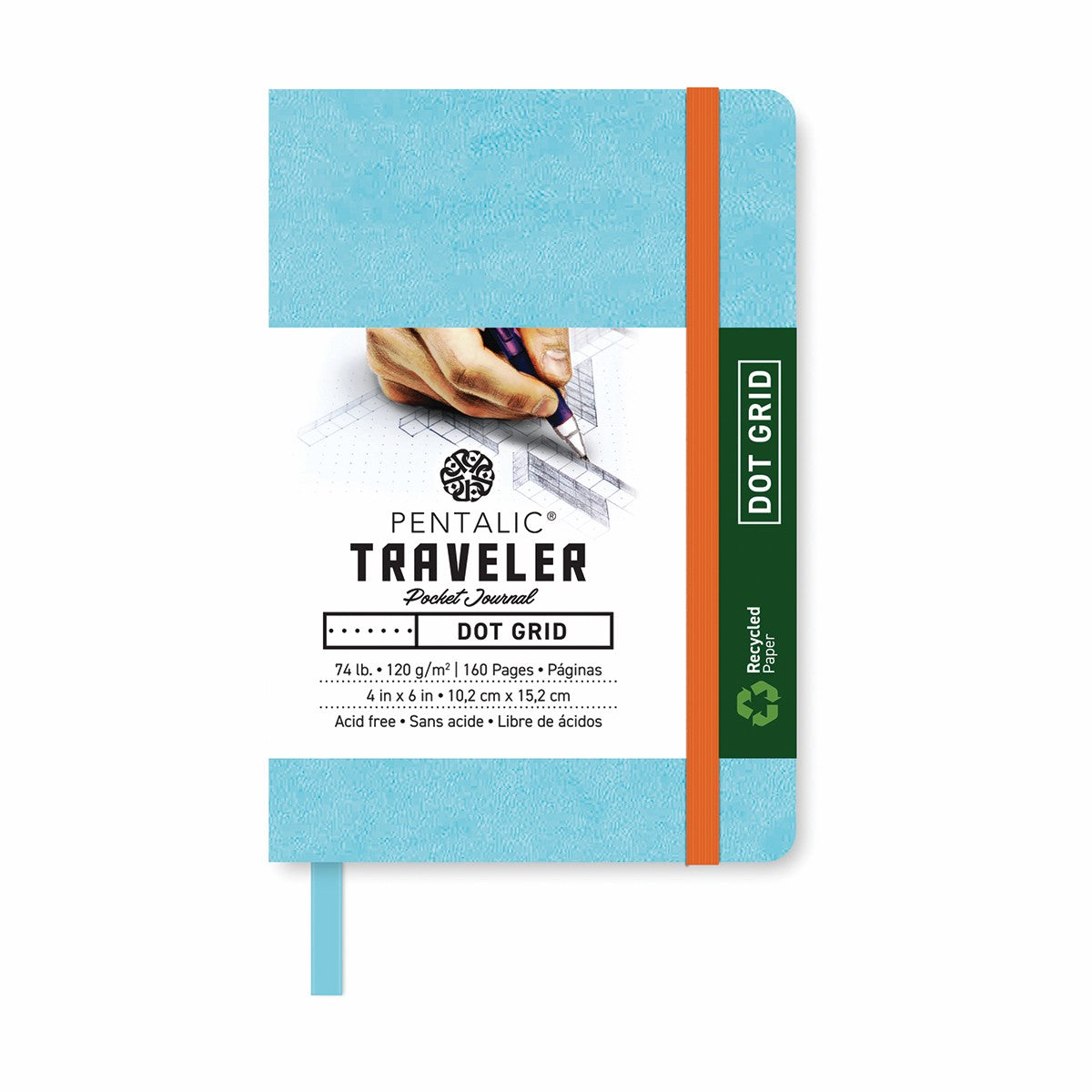 Pentalic Journal Pocket Dot Grid 4x6 Turquoise