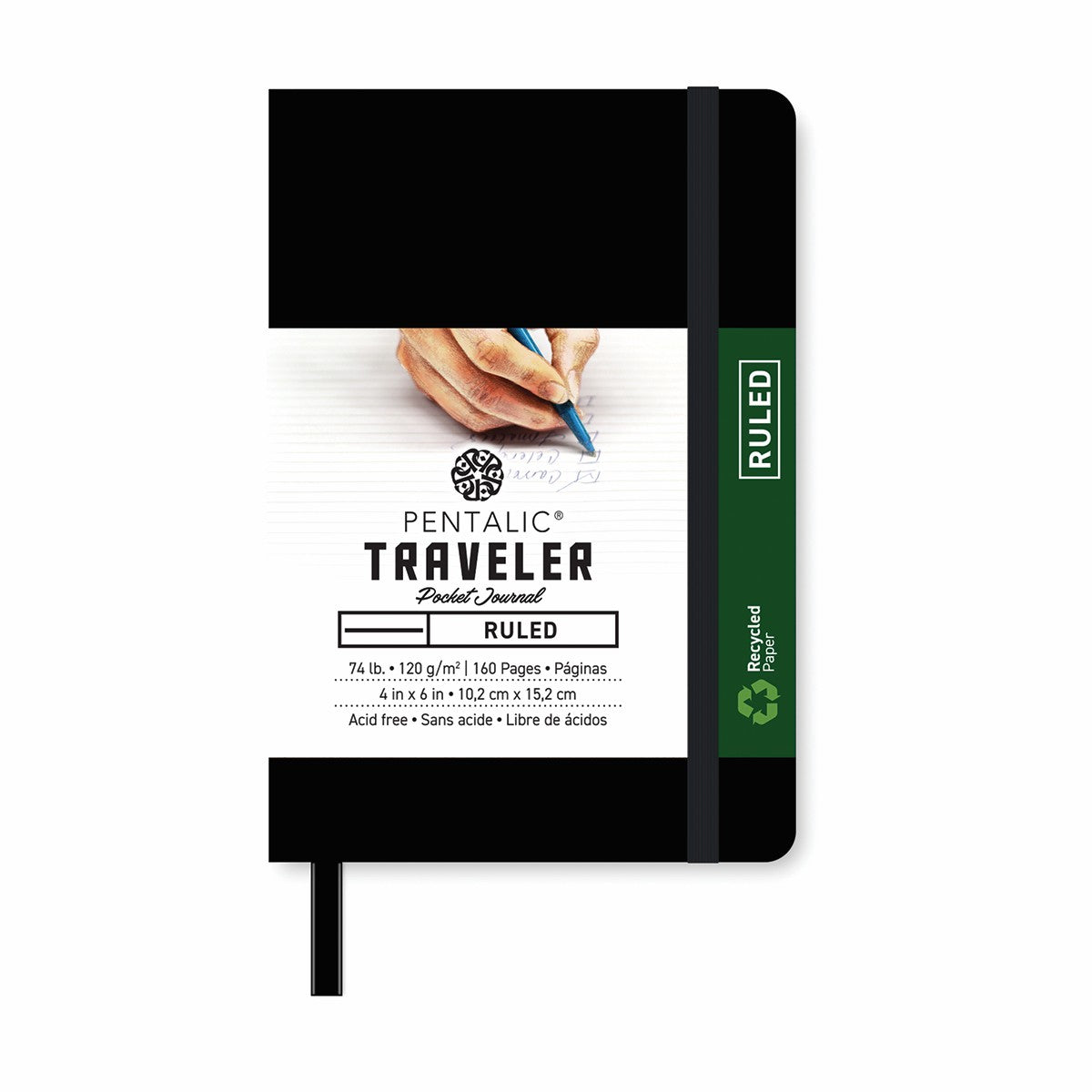 Pentalic Journal Pocket Dot Grid 4x6 Black