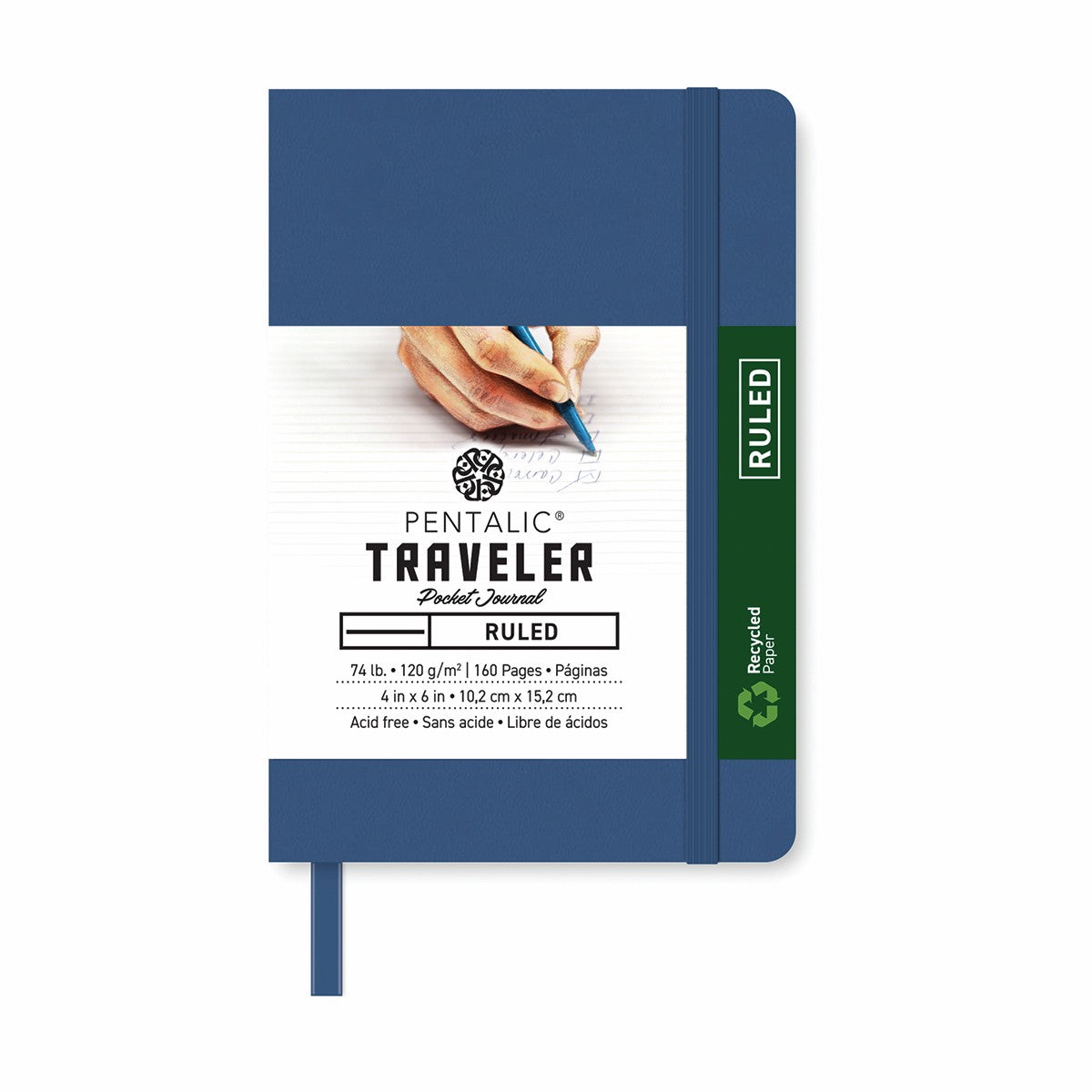 Pentalic Journal Pocket Dot Grid 4x6 Denim Blue