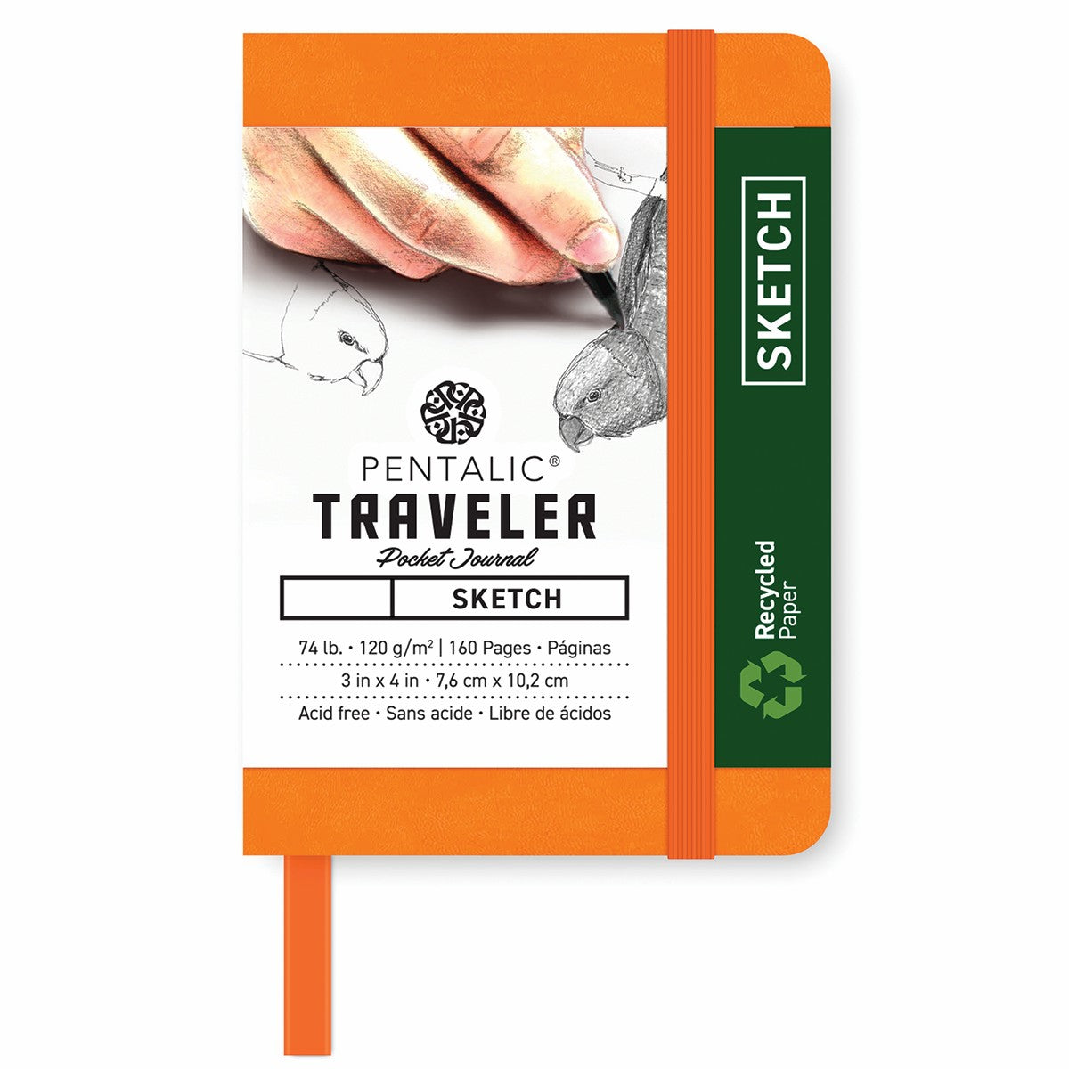 Pentalic Journal Pocket Dot Grid 3x4 Orange