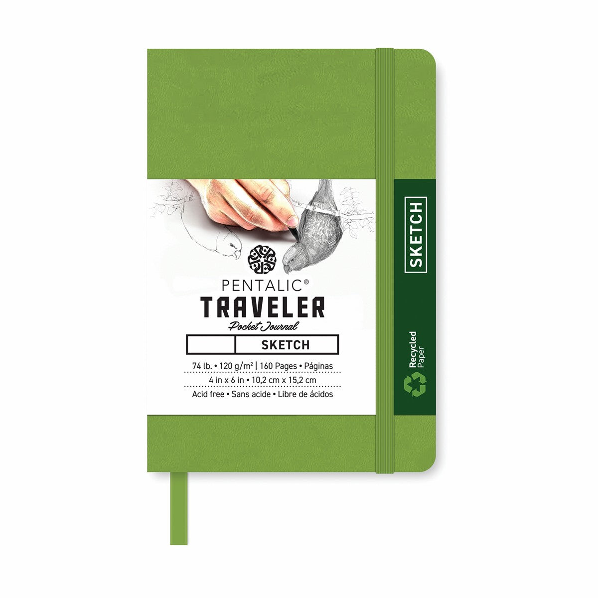 Pentalic Journal Pocket Sketch 4x6 Olive Green