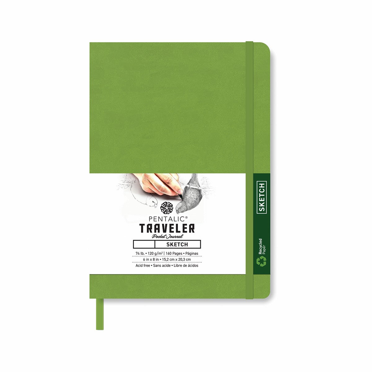 Pentalic Journal Pocket Sketch 6x8 Olive Green
