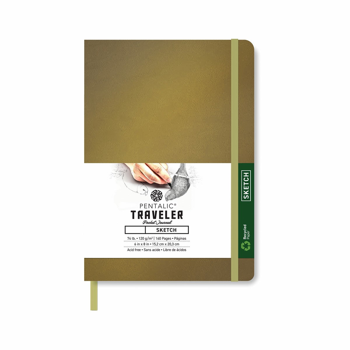 Pentalic Journal Pocket Sketch 6x8 Metallic Gold
