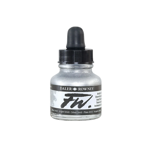 Daler Rowney FW Acrylic Ink 1oz Imitation Silver