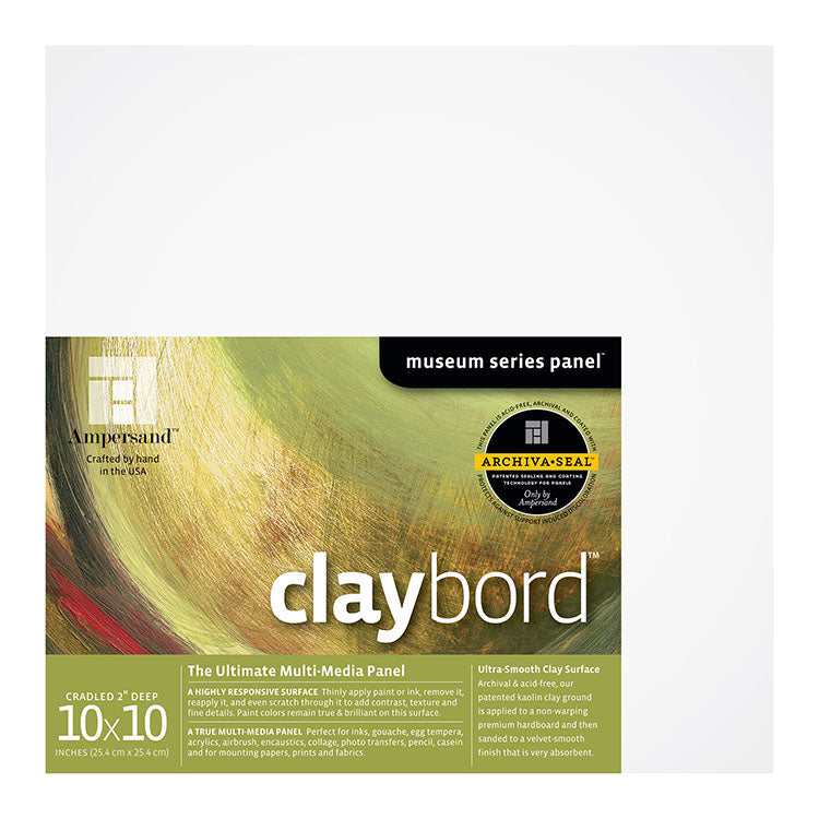 Ampersand Claybord Panel 10x10 Deep 2"