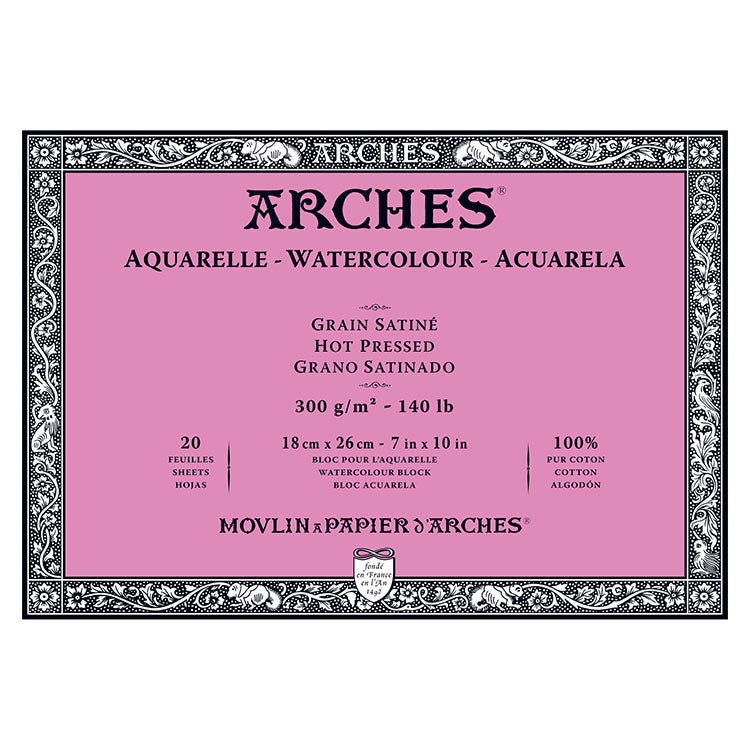 Arches Watercolor Block Hot Press 140lb 7x10