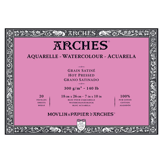Arches Watercolor Block Hot Press 140lb 7x10